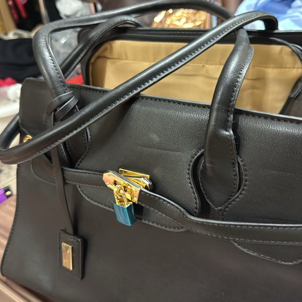 Black medium sized dog carrier - black Hermes’ style